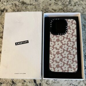 NEW Casetify IPHONE 15 PRO  Phone Case - natural flower clear black $56